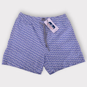 LOVE BRAND & CO Island Sky Plane Blue SWIMSUIT SWIM TRUNKS Men's Size XXXL NWT